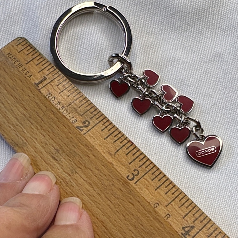 Coach Red Enamel Heart Charm Keyring - Picture 3 of 3